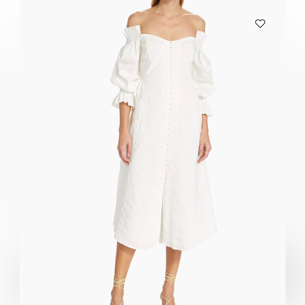 Cult Gaia Cream Midi A-Line Skirt